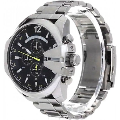 Diesel DZ4465 Mega Chief Chronograph Men's Watch – Blue Dial & Silver Stainless Steel Strap