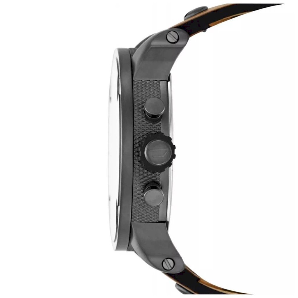 Diesel DZ7269 SBA Dual Time Chronograph Men's Watch – White Dial & Brown Leather Strap