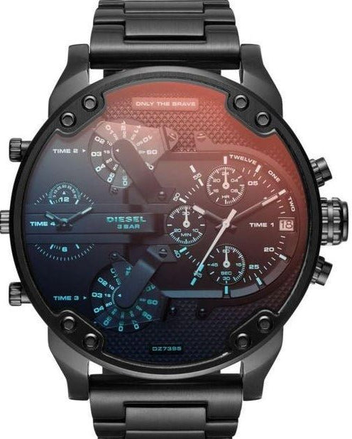 Diesel DZ7395 Mr. Daddy 2.0 Chronograph Men's Watch – Black Dial & Black Stainless Steel Strap