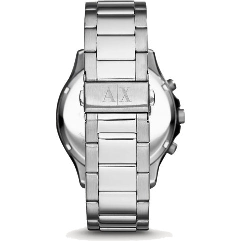 Armani Exchange Hampton AX2163 Men's Chronograph Watch – Black Dial with Silver Stainless Steel Strap