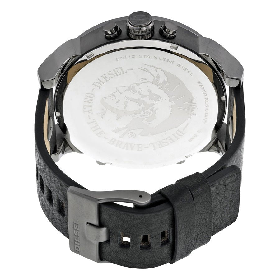 Diesel DZ7348 Mr. Daddy 2.0 Chronograph Men's Watch – Black Dial & Black Leather Strap